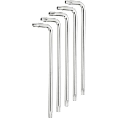 5 Pcs T30 Sécurité Anti Sabotage Torx Étoile Clé Bit Silver (1/5)