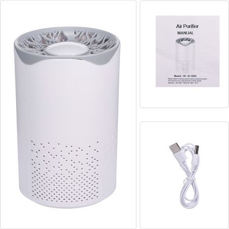 Purificador de aire con filtro activo: Neutralizador de olores ultrasilencioso para dormitorios, oficinas y zonas con mascotas (ABS, blanco, 11,3 x 18 cm, 260 g) (1/5)