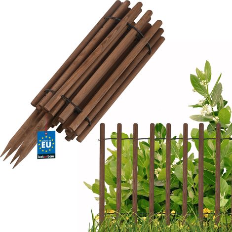 KOTARBAU® Bordure Jardin Exterieur Bois - 230 x 80 cm - Cloture Bois Jardin - Brun - Palissade Flexible - Décoration Jardin (1/5)