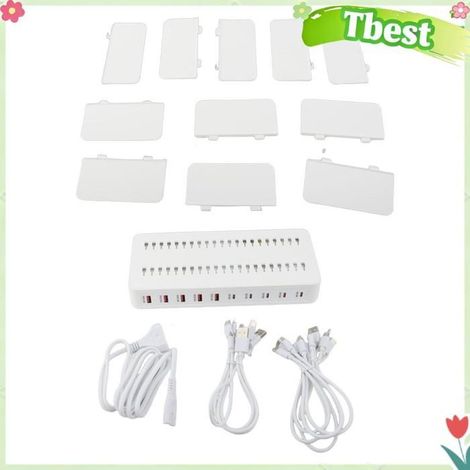 Tbest station de chargement multi-USB Chargeur USB C, Chargeur USB 10 Ports avec Séparateurs, Station de electronique interrupteur (1/4)