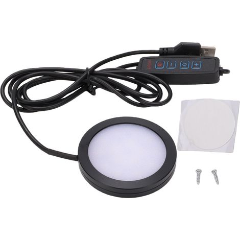 Mini projecteur 3W 3 couleurs à intensité variable, USB, pour présentoir à bijoux, éclairage sous meuble, noir (1/5)