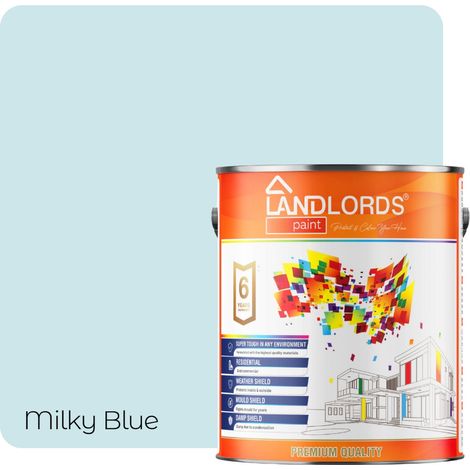 Landlords Paint - Matt Paint - Smooth Matt Finish for Walls & Ceilings - Milky Blue - 2.5L