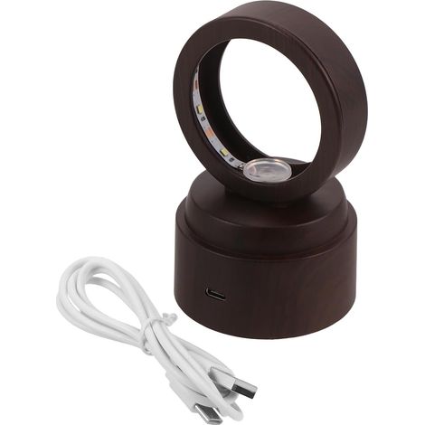 Socle lumineux LED rond de 5,6 cm (2,2 pouces) avec texture bois pour (1/5)