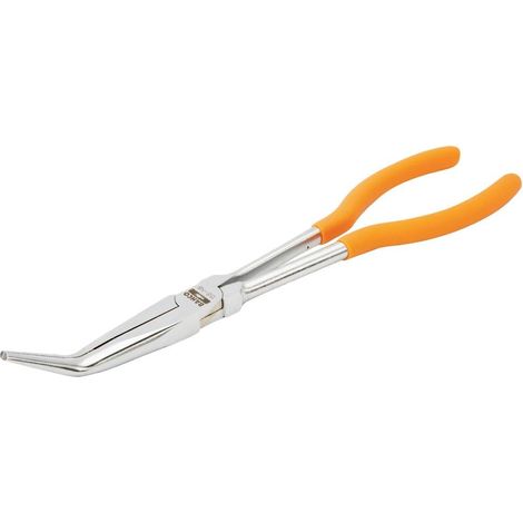 BAHCO - Pince extra-longue bec demi-rond coudé 35°, poignées PVC, fini poli, 270 mm (1/5)