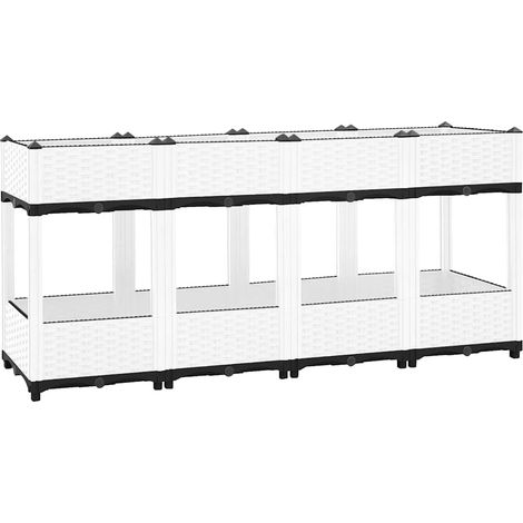 Fioriera rialzata per piante fiori terrazza giardino 160 x 40 x 71 cm polipropilene grigio 020039219