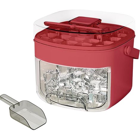 Bandeja para cubitos de hielo con tapa – 17×15×14 cm, asa incluida (1/4)