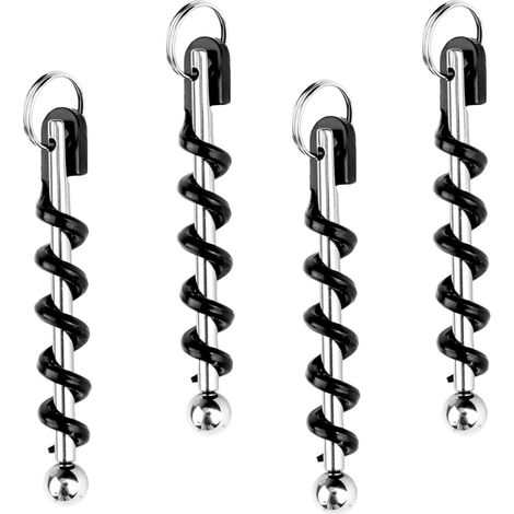 4 Pièces Mini Tire-Bouchon, Ouvre-Bouteille de Vin Portable, Mini Porte-Clés Tire-Bouchon, Tire Bouchon Portable, Petit et Facile à Transporter, pour Pique-Niques, au Camping et aux Fêtes (1/5)