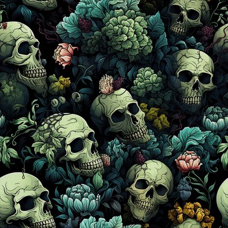 Tela decorativa para exteriores Oxford - Motivo de calavera I DX4540 (1/5)