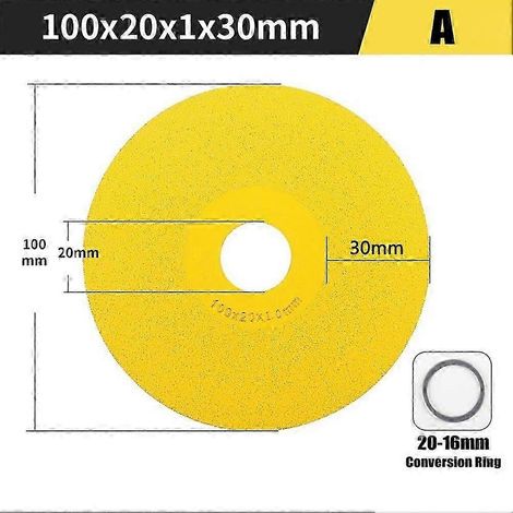 disque de coupe diamanté pour carrelage, marbre et céramique, idéal pour la découpe et le meulage du verre, du jade et du cristal. Accessoires pour outils et outils. Jaune. ACHINA SZRH AG (1/5)