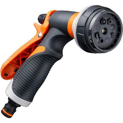 Toivize-Pistolet d'Arrosage - 8 Modes - ABS Orange - Poignée Caoutchouc Souple - Robuste et Universel pour Jardin (1/5)