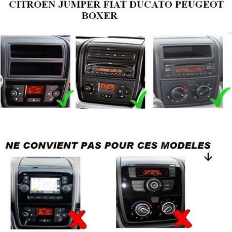 Adnauto – Facade autoradio FA094R pour Ducato Boxer Jumper – Installation facile – Compatible 1 DIN – Noir