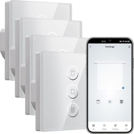 Interrupteur de volet roulant - Compatible avec /Google Home - Avec application Smart Life - Contrôlable - Nécessite un fil zéro (1/5)