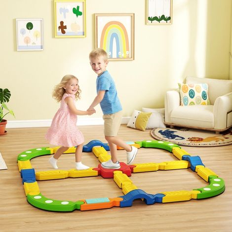 Poutre d’équilibre pour enfants,cadre interactif,antidérapant,plastique,multicolore