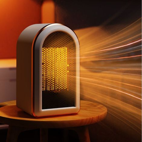 Kleiner, tragbarer Keramikheizer, 1200 W, geeignet für Büro und Zuhause – Crezuo