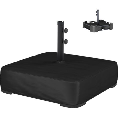 Pied de parasol, lesté de sable (80 kg), robuste, pour parasols déportés et mâts de 48 mm, noir
