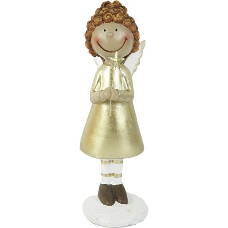 TrendLine Dekofigur Polyresin Engel 18 x 6 x 6 cm gold