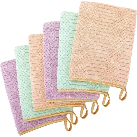Gant de Toilette Microfibre Coton pour Bebe et Enfant - Gants de Toilette Microfibre Serviette Visage Réutilisable 6 Pièces-004 (1/5)