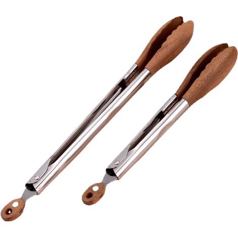 pinzas premium hechas madera acero inoxidable, resistentes calor, madera olivo, altas temperaturas (30 cm, 39, 39 cm (1/5)