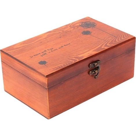 Boîte à couture vintage – Pin – Rangement aiguilles et fils – Bois – Artisanal (1/5)