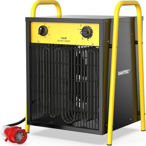 Industrie-Elektroheizer 15kW - Gebläseheizer mit Thermostat und Schutz, ideal für Baustelle & Garage - DAHTEC