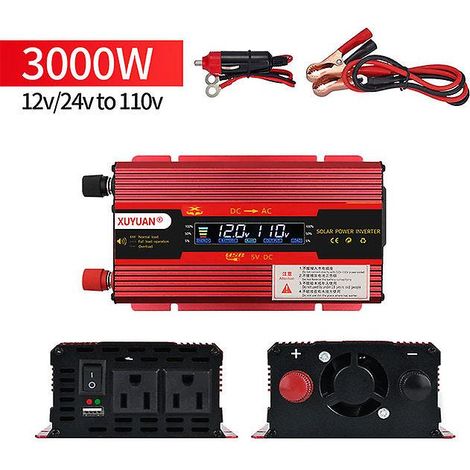 6000W Outdoor-Stromwandler mit LCD-Bildschirm, 12V/24V DC auf 110V AC, 3000W/4000W, für autarke Fahrzeuge und Wohnmobile. (1/5)