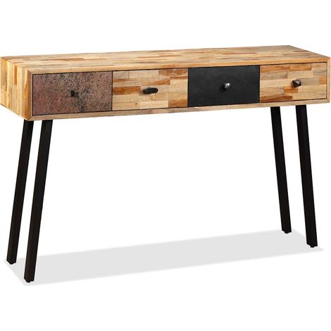 Maison Exclusive - Tavolo Consolle in Legno Massello di Teak 120x30x76 cm (1/5)
