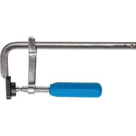 HÖGERT TECHNIK - Abrazaderas de tornillo de sujeción de 200 mm x 80 mm, abrazaderas F, abrazadera de acero inoxidable, fuerza de sujeción 200 kg, abrazaderas para fijación precisa de piezas de