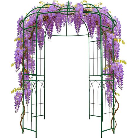 Metal rose arbour with trellis panels - dark green 229384397 (1/5)