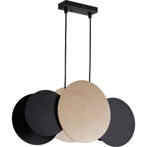 Suspension décorative TOLA 3xE27 bois clair/noir Sigma (1/2)