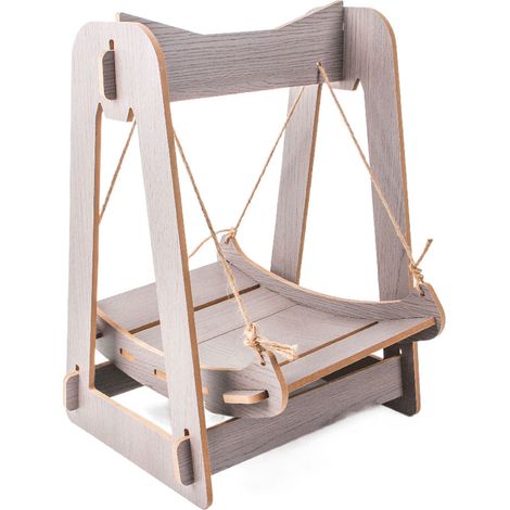 Hamac pour animaux de compagnie, lit confortable d'été, planche en bois amovible, balançoire pour chat, chiot, gris (1/5)