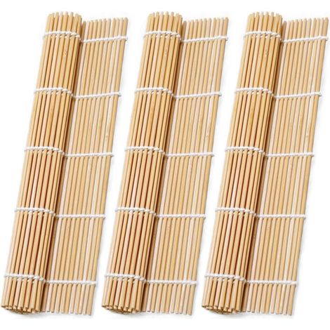 Bambus Sushi-Matten 3er Set, Natürliche Maki Rollmatten für Anfänger (1/4)