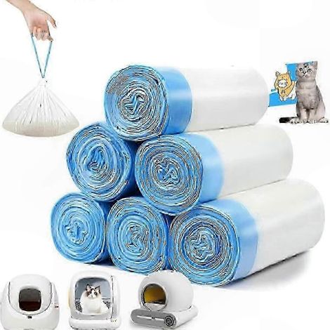 Lot de 90 sacs à litière pour chats compatibles avec les bacs à litière autonettoyants