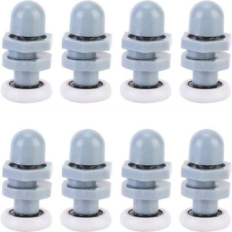 piezas de rieles deslizantes de plástico duradero para puertas de ducha, rodillos para vidrio de baño, repuestos (20 mm) - Crezuo