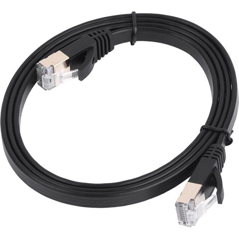 Câble Ethernet Plat CAT7 Blindé 600MHz 1m pour Réseau LAN RJ45 (1/3)