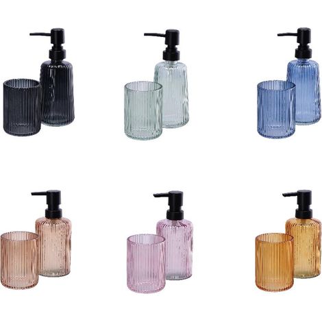 1 Pezzo Set a 2 Accessorio da Bagno in Vetro 6 Colori (1/2)