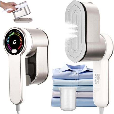 Defroisseur Vapeur Vertical 2 en 1, Fer à Repasser Portable, 1200W Steamer Voyage avec Réservoir 120ml, Chauffage Rapide, Défroisseur à Main Léger pour Vêtements, Idéal pour Voyage, Maison, Bureau (1/5)