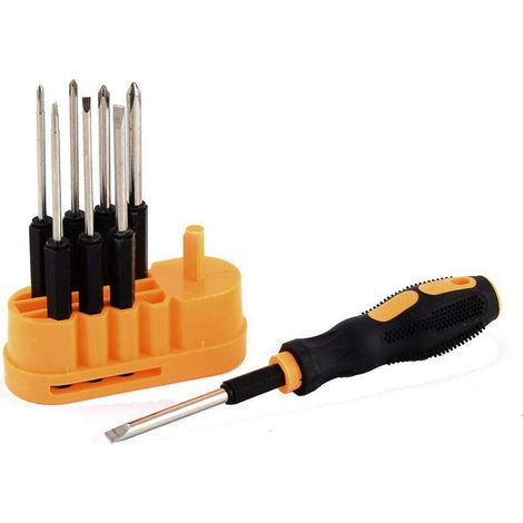 Lot de 8 tournevis plats cruciformes de précision multifonctions avec lame interchangeable pour réparation générale (1/5)