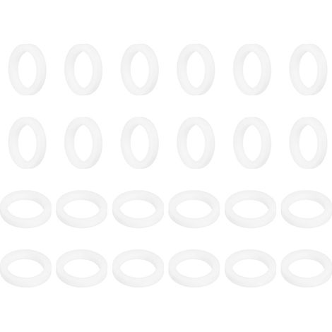 Rondelle PTFE 24Pcs 14mm OD 10mm ID 2mm Épais Rondelles Plates Joint d'Étanchéité Annulaire pour Robinet, Tuyau, Boulon, Machinerie, Blanc (1/5)