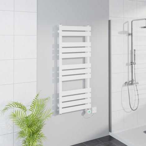 WiFi Thermostatic Flat Towel Rail Timer White 1200x500mm (1/5)
