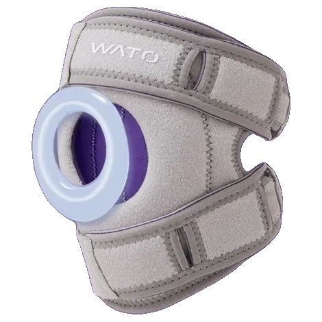 Ginocchiera a compressione regolabile, cuscinetti in gel per la rotula, 2 pezzi, viola grigio, L-XL-a (1/2)