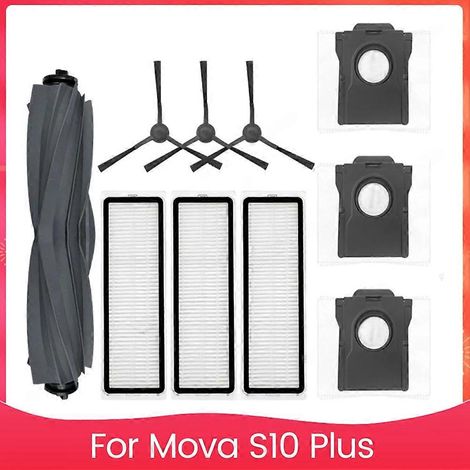 Filtre pour aspirateur brosse pour aspirateur Filtre de brosse pour aspirateur filtre de S10 Plus Robot Aspirateur Accessoires Main Side Brosse HEPA Filtre Sac à poussière Replacemen (1/5)