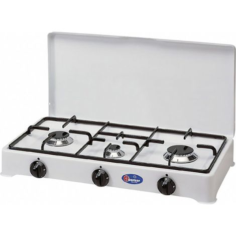 Fornello a gas da campeggio 3 fuochi "Parker" fiamma regolabile "Made in Italy" (1/4)