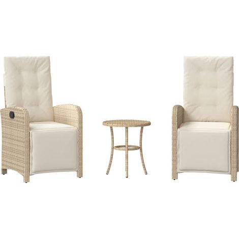 Maison Exclusive - Sillas y mesita de jardín 3 piezas ratán sinté (1/5)