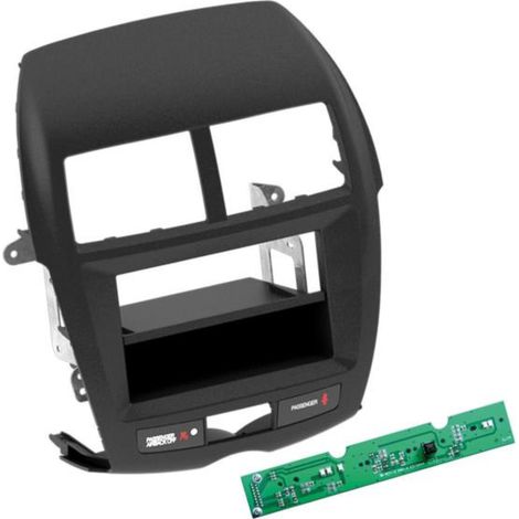 Support autoradio 2 DIN compatible avec Mitsubishi ASX 10-14 avec vide poche - Noir