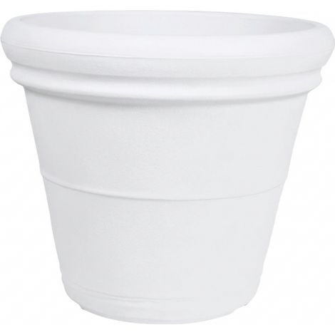 Jarrón decorativo clásico tradicional XXL grande de Ø90 H72 en polímero blanco para árboles y plantas grandes en jardines y terrazas - Hecho en Italia