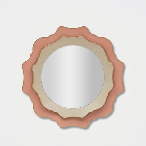 Espejo de pared redondo moldeado de 95 cm Elizabeth Pink Radiance (1/5)