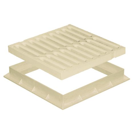 First Plast – Grille de sol PVC légère 187 x 187 mm – Cadre anti-choc – Résistance 9 KN – Surface anti-dérapante – Pour installations électriques (1/4)