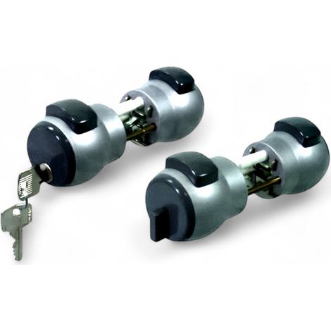 Pomolo premi apri con chiave argento bloccabile interno leva girevole esterno chiave inclusa 2 chiavi (1/3)