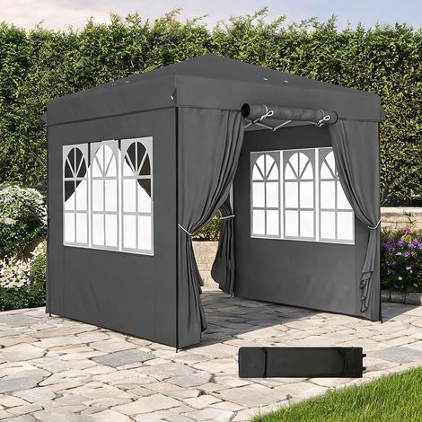 Store banne dunkelgrau en metall Polyester 250 x 250 x 268 cm (1/5)