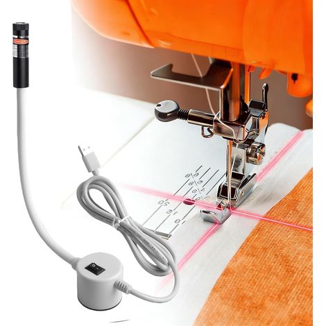 Positionnement magnétique Lumière de couture pour machine à coudre Guide d'accessoires de couture de scie à mitre laser avec guide laser rouge à croix pour couture droite